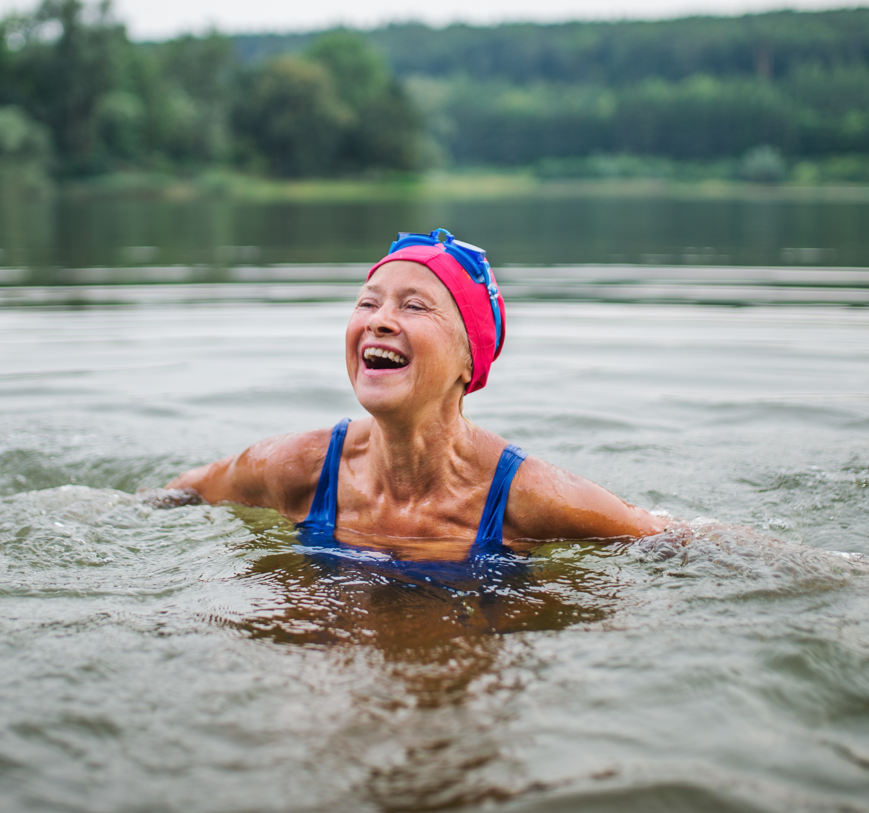 Older person wild swimming